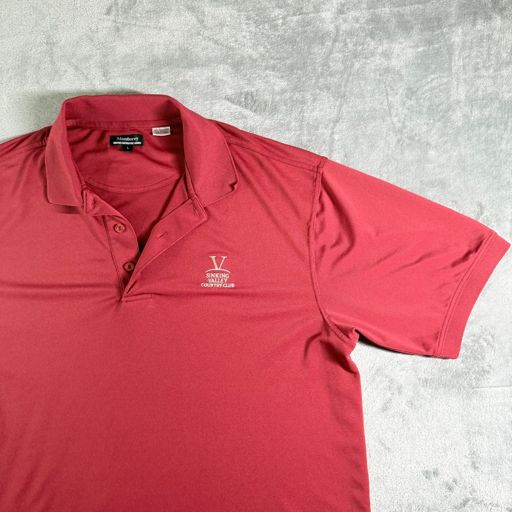Monterey Club Mens Golf Polo Shirt Sinking Valley Country Club Red L